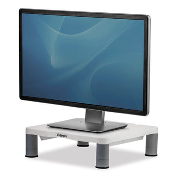 Fellowes® Standard Monitor Riser, For 21" Monitors, 13.38" X 13.63" X 2" To 4", Platinum-graphite, Supports 60 Lbs freeshipping - TVN Wholesale